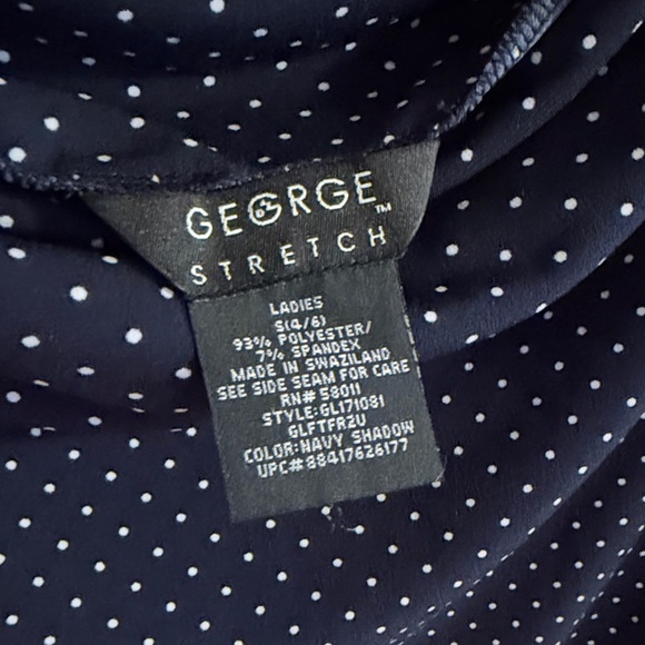 George Navy Polka Dot Scoop Neck Top - Picture 2 of 5